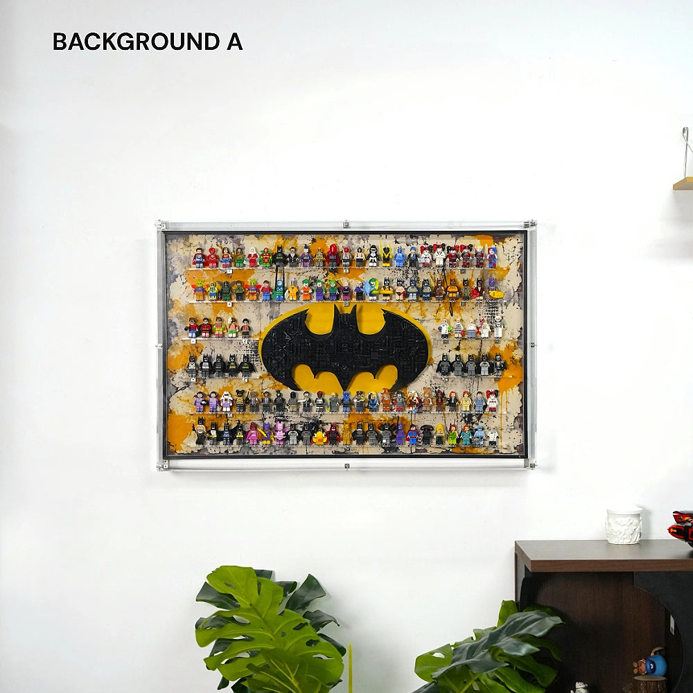 Dust Proof Wall mounted Display Case for LEGO® Batman Logo & Minifigure