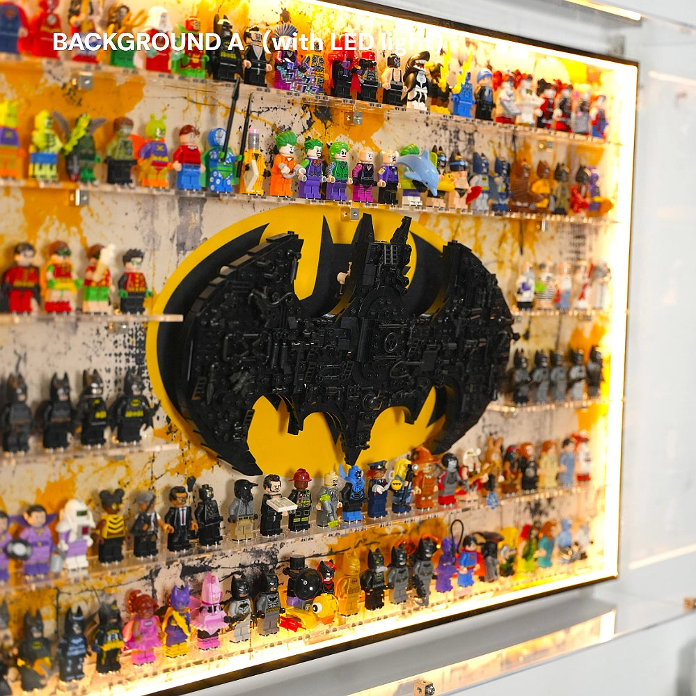 Dust Proof Wall mounted Display Case for LEGO® Batman Logo & Minifigure