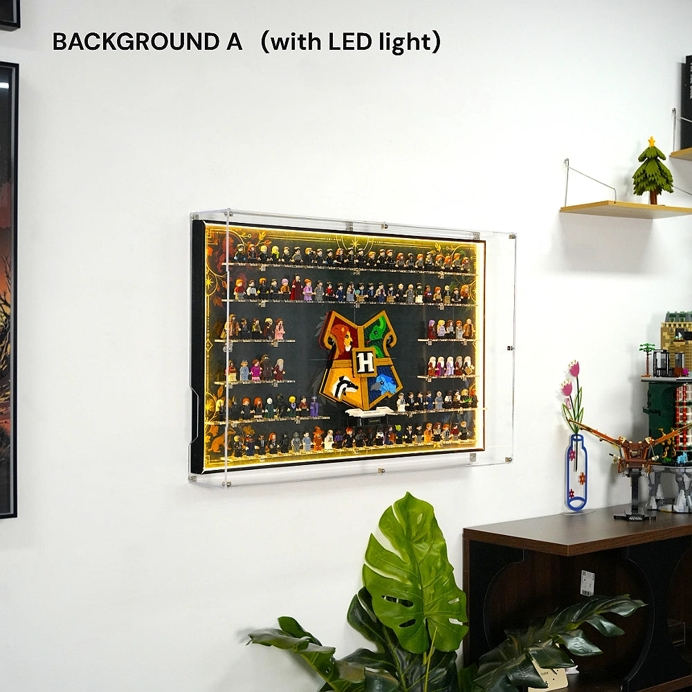 Dust Proof Wall mounted Display Case for LEGO® Harry Potter™ Hogwarts™ House Crest & Minifigure