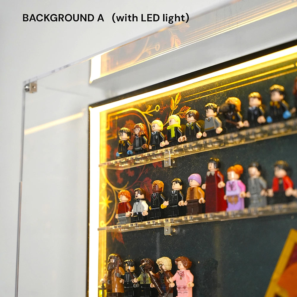 Dust Proof Wall mounted Display Case for LEGO® Harry Potter™ Hogwarts™ House Crest & Minifigure