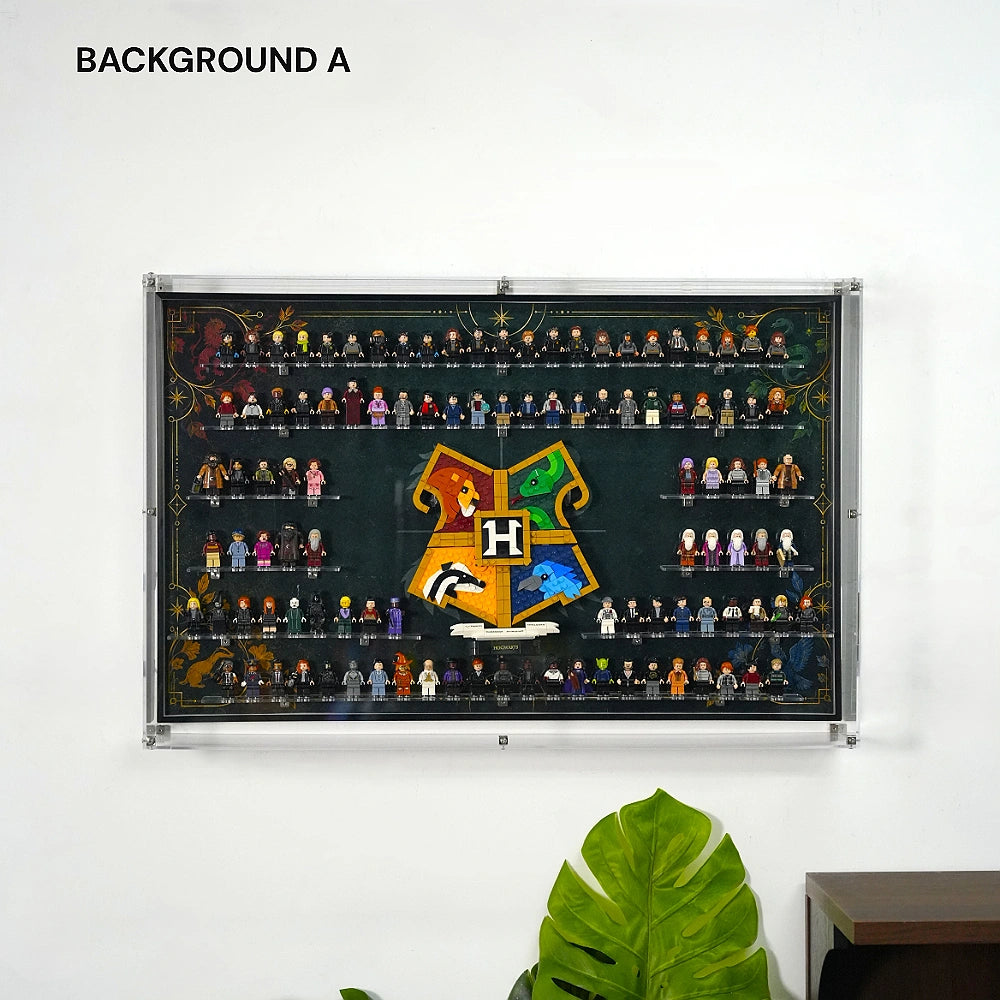 Dust Proof Wall mounted Display Case for LEGO® Harry Potter™ Hogwarts™ House Crest & Minifigure