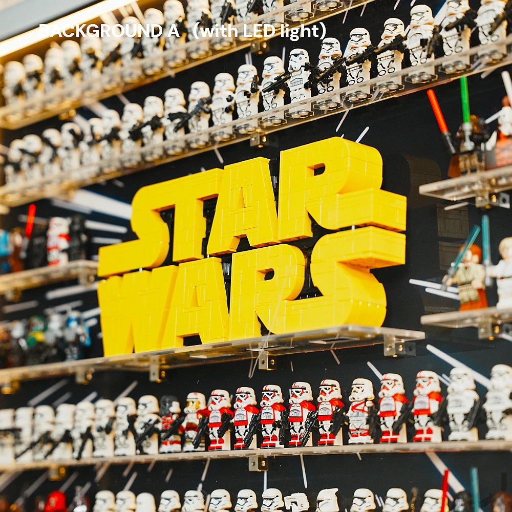Dust Proof Wall mounted Display Case for LEGO® Star Wars™ Logo & Minifigure