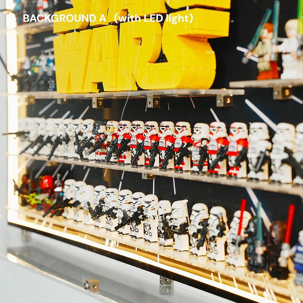 Dust Proof Wall mounted Display Case for LEGO® Star Wars™ Logo & Minifigure