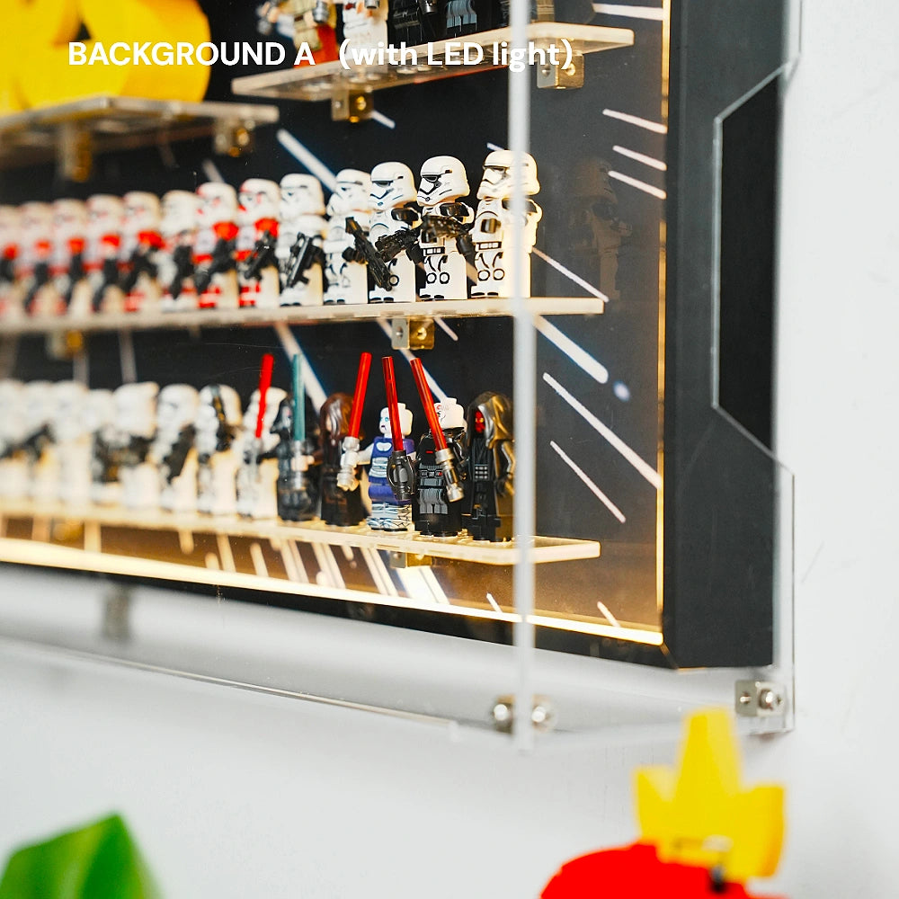 Dust Proof Wall mounted Display Case for LEGO® Star Wars™ Logo & Minifigure