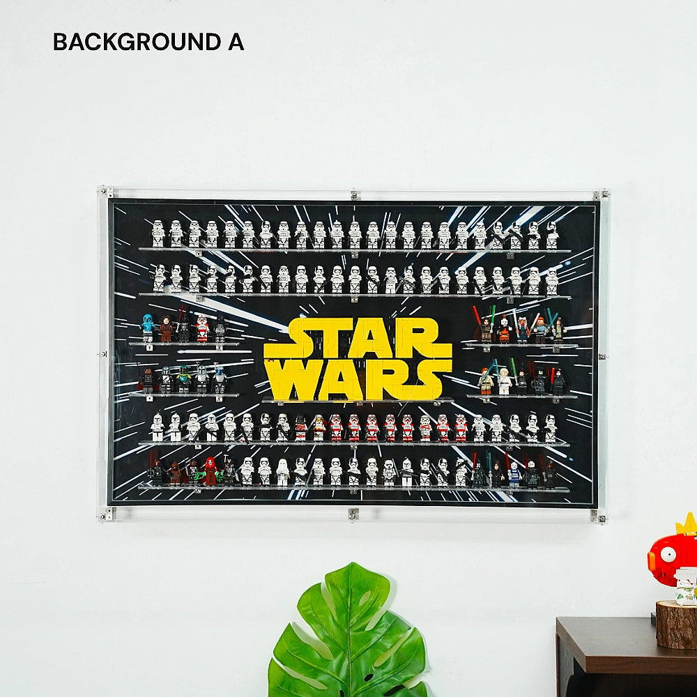 Dust Proof Wall mounted Display Case for LEGO® Star Wars™ Logo & Minifigure