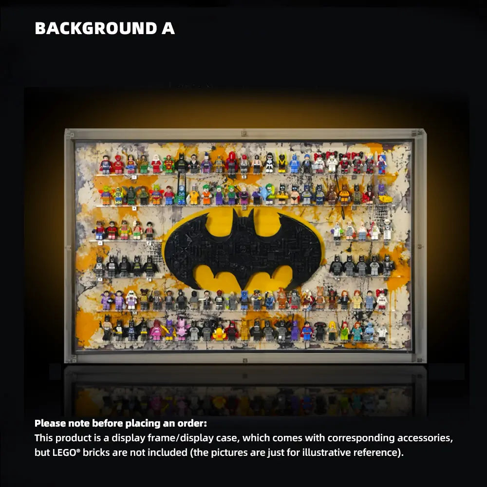 Dust Proof Wall mounted Display Case for LEGO® Batman Logo & Minifigure