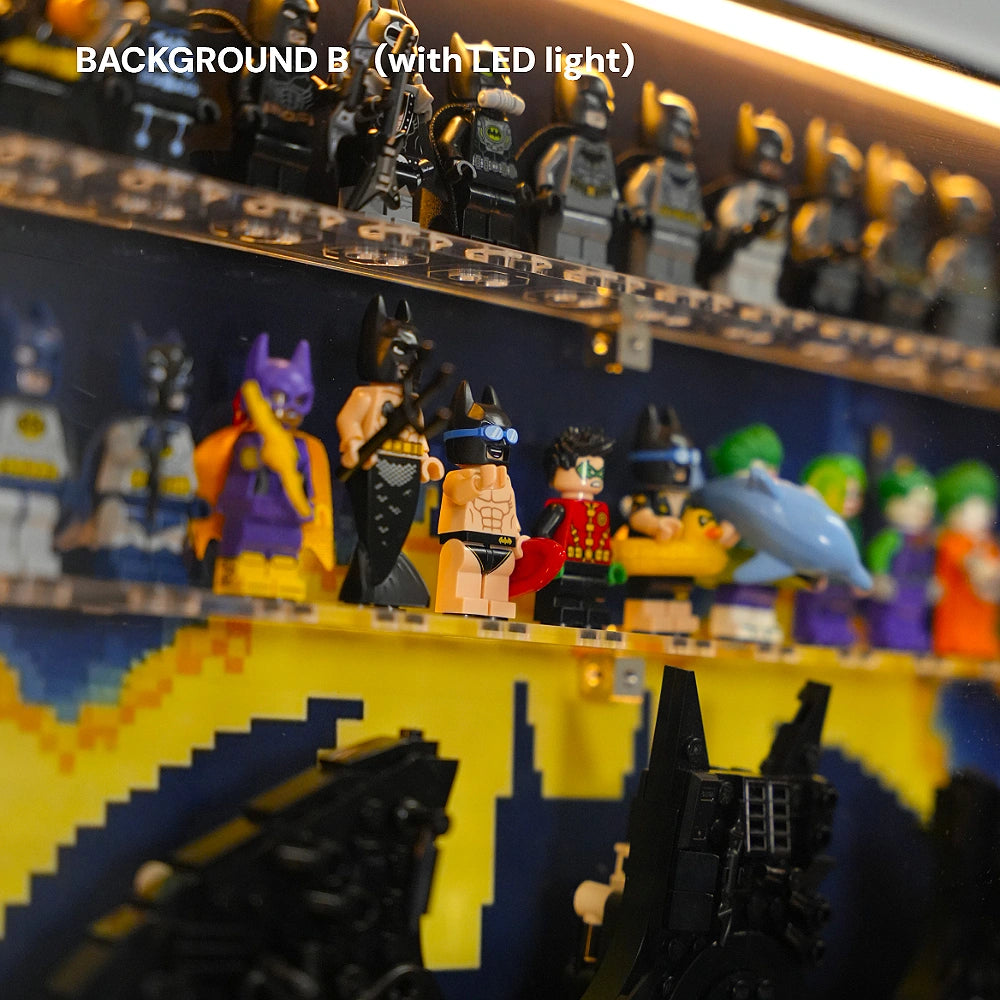 Dust Proof Wall mounted Display Case for LEGO® Batman Logo & Minifigure