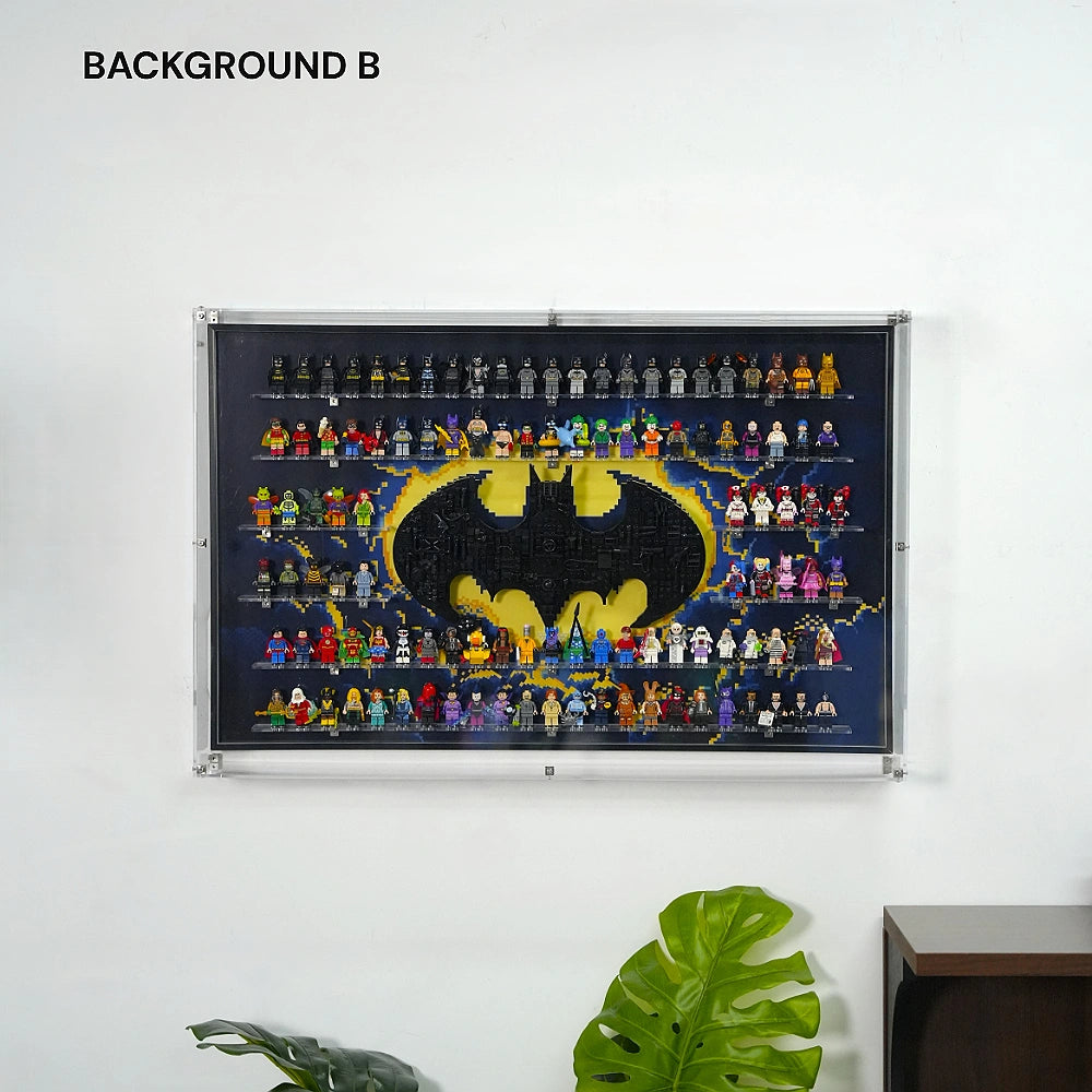 Dust Proof Wall mounted Display Case for LEGO® Batman Logo & Minifigure