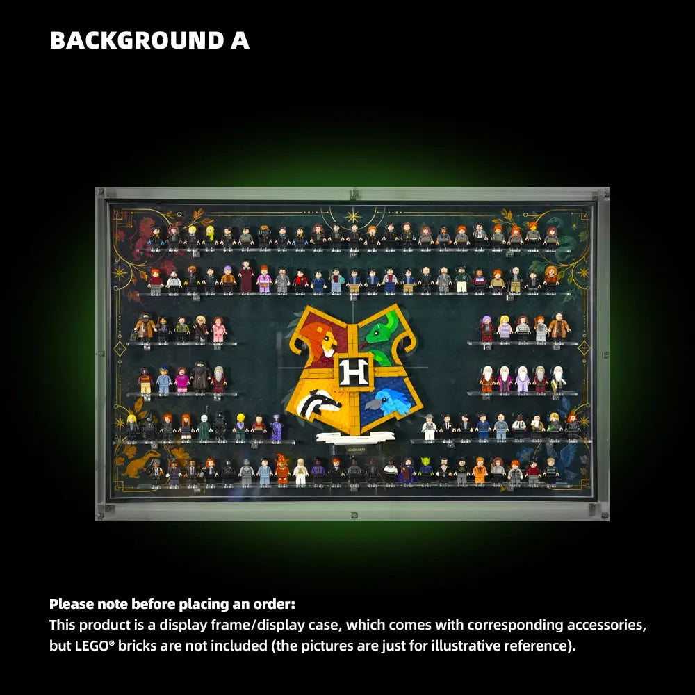 Dust Proof Wall mounted Display Case for LEGO® Harry Potter™ Hogwarts™ House Crest & Minifigure A