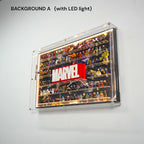 Dust Proof Wall mounted Display Case for LEGO® Marvel Logo & Minifigure