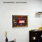 Dust Proof Wall mounted Display Case for LEGO® Marvel Logo & Minifigure