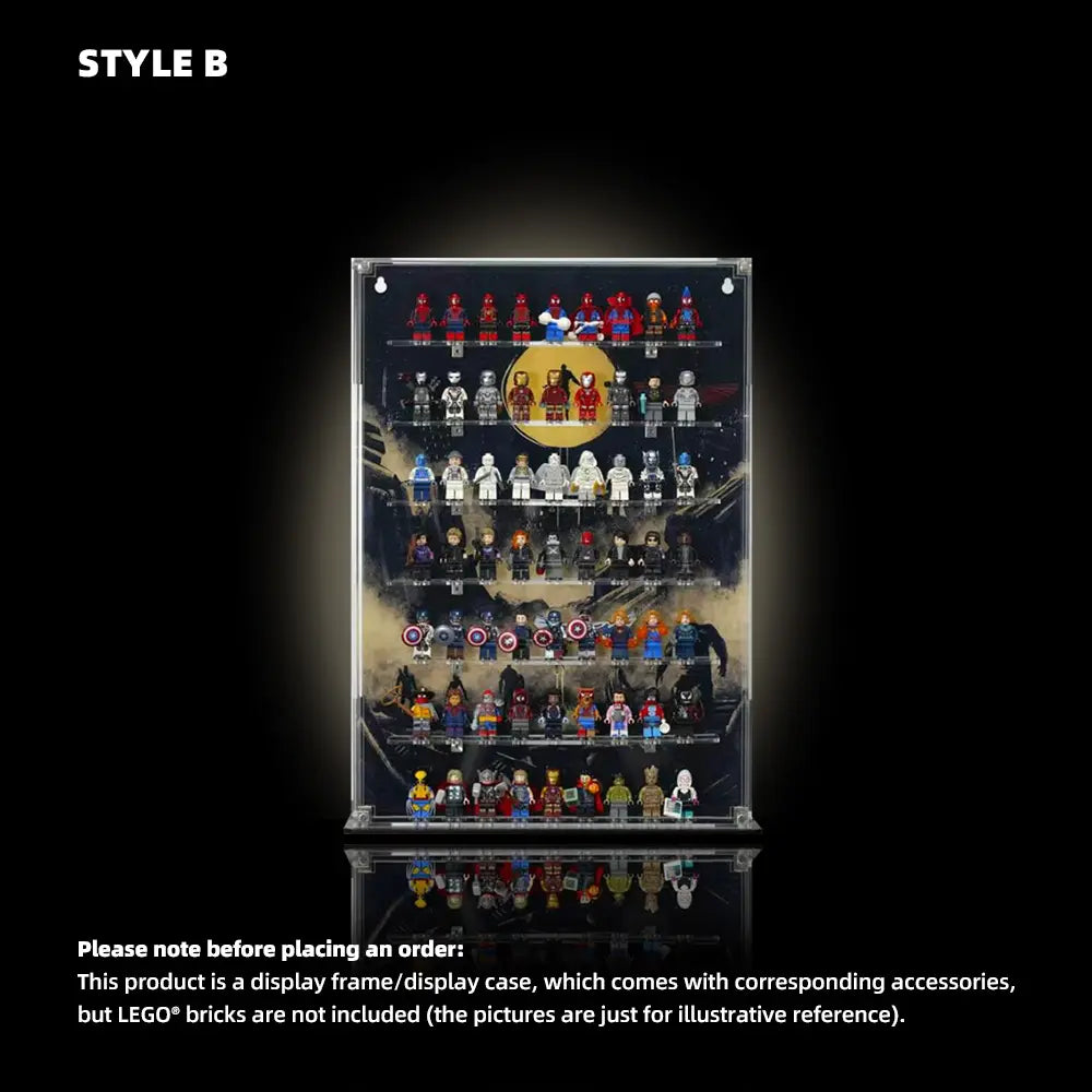 Dust Proof Wall mounted Display Case for LEGO® Marvel MinifigureB