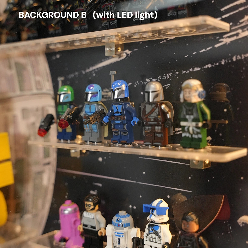 Dust Proof Wall mounted Display Case for LEGO® Star Wars™ Logo & Minifigure