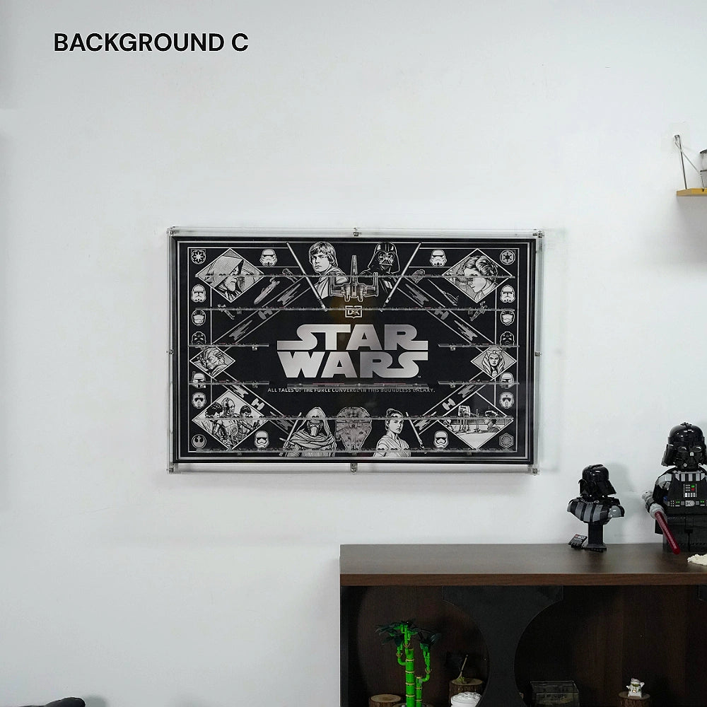 Dust Proof Wall mounted Display Case for LEGO® Star Wars™ Logo & Minifigure