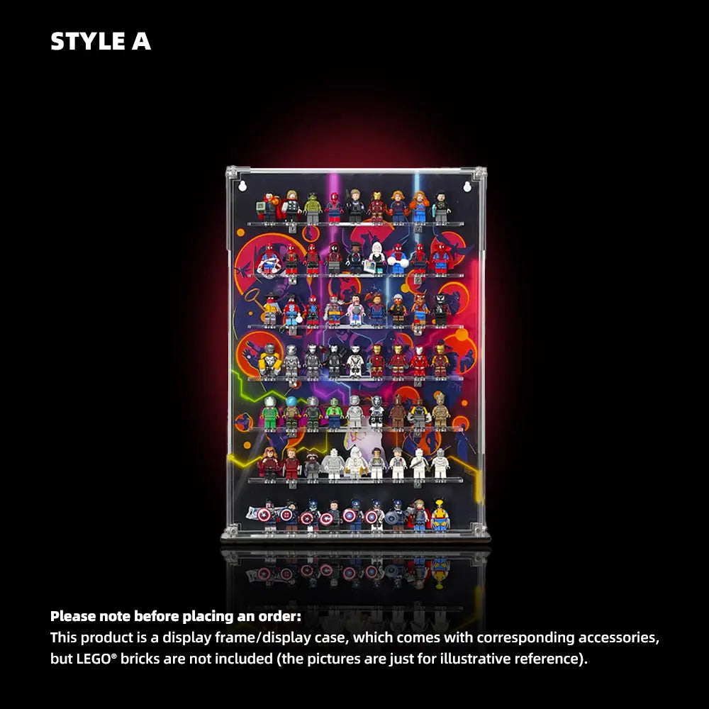 Dust Proof Wall mounted Display Case for lego Marvel Minifigure