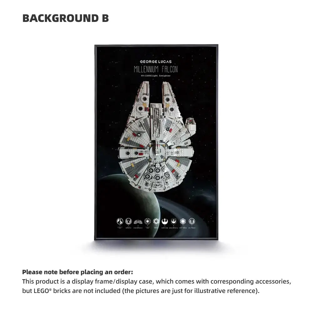 Cadre LEGO™ STAR WARS pour Millennium Falcon (75257) – Cadre Mural d’Exposition
