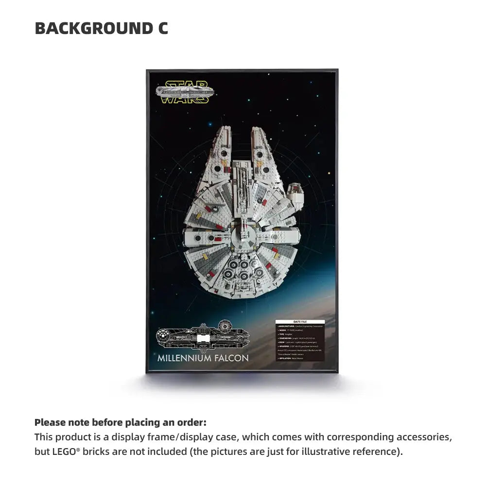 Cadre LEGO™ STAR WARS pour Millennium Falcon (75257) – Cadre Mural d’Exposition