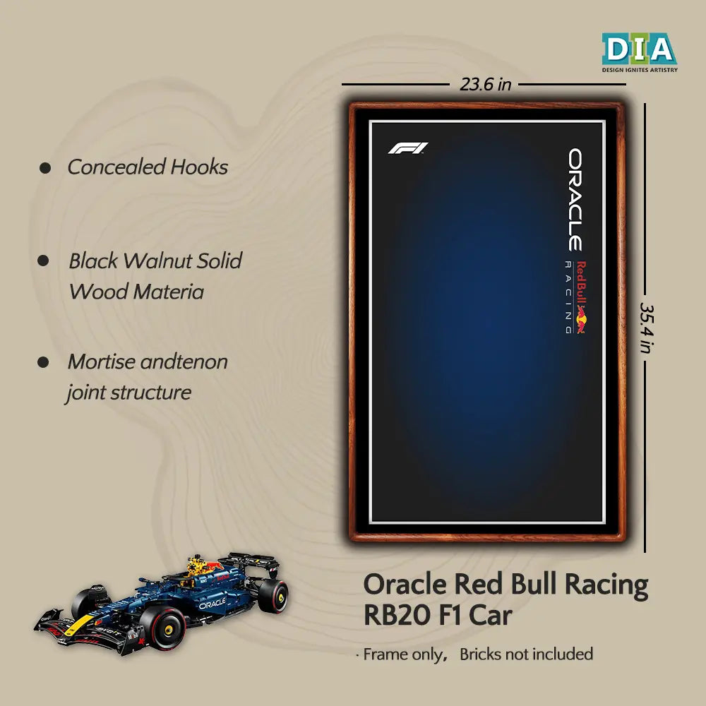 LEGO™ Handcrafted Black Walnut Display Frame For TECHNIC Formula 1