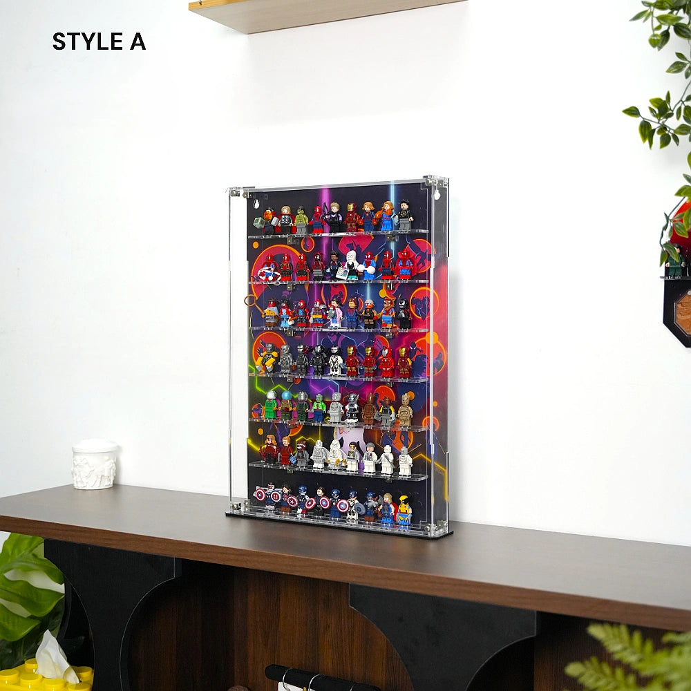 Dust Proof Wall mounted Display Case for lego Marvel Minifigure