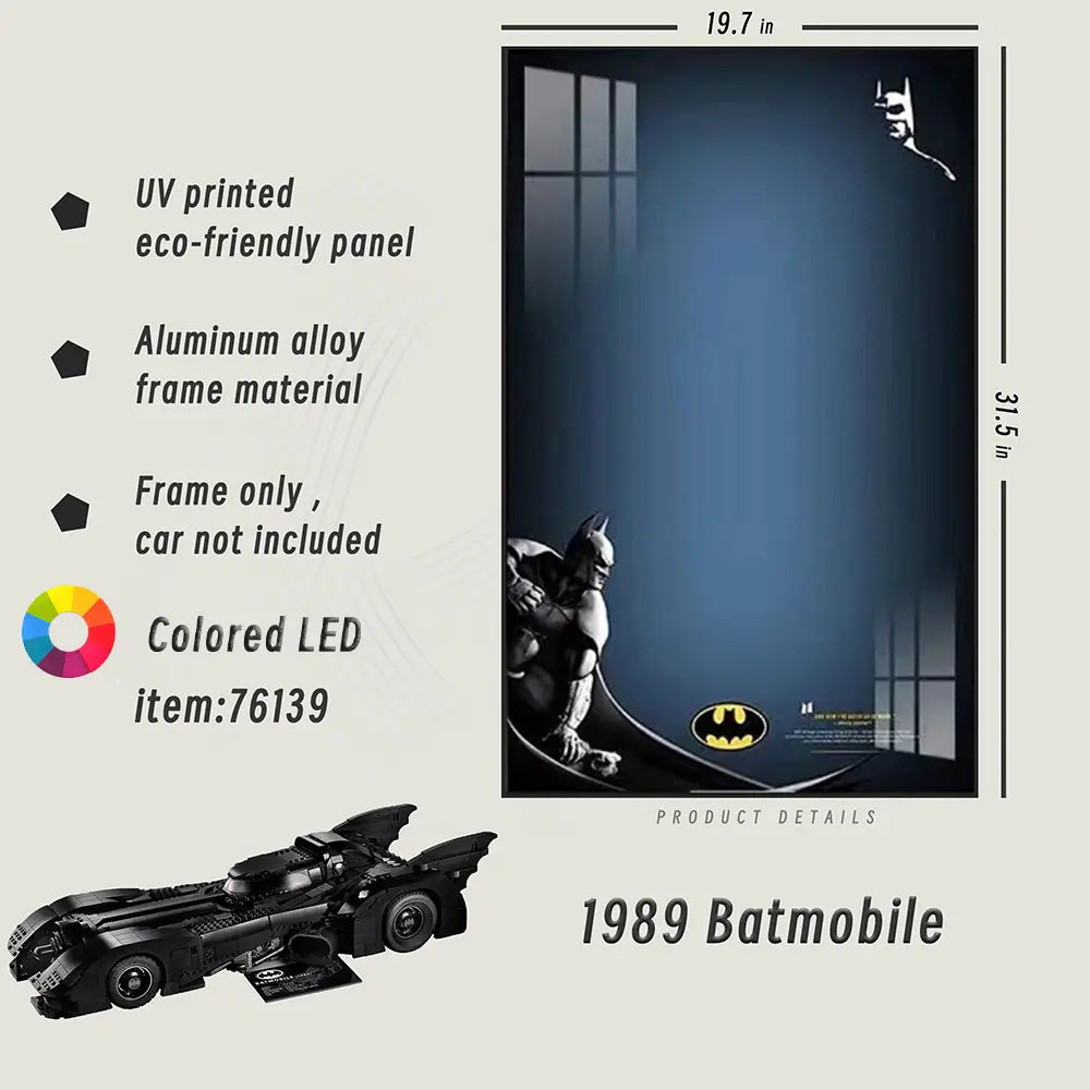 Lego Wall Mount Frame for LEGO® TECHNIC™ 1989 Batmobile 76139 - dia-dia-dia