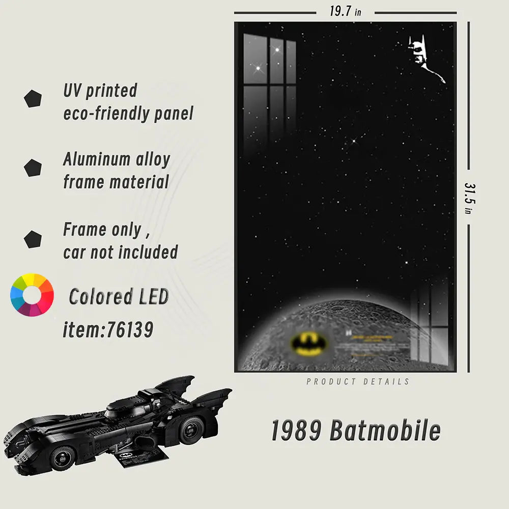 Lego Wall Mount Frame for LEGO® TECHNIC™ 1989 Batmobile 76139 - dia-dia-dia
