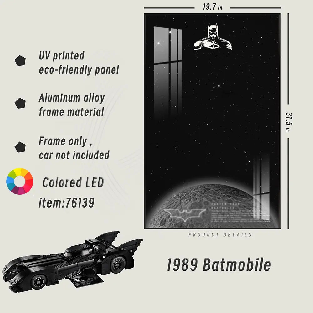 Lego Wall Mount Frame for LEGO® TECHNIC™ 1989 Batmobile 76139 - dia-dia-dia