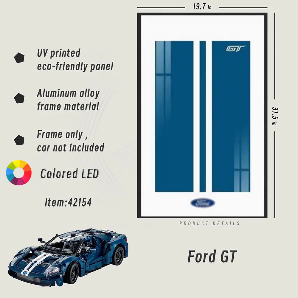 Lego Wall Mount Frame for LEGO® TECHNIC™ Ford GT 42154 - dia-dia-dia