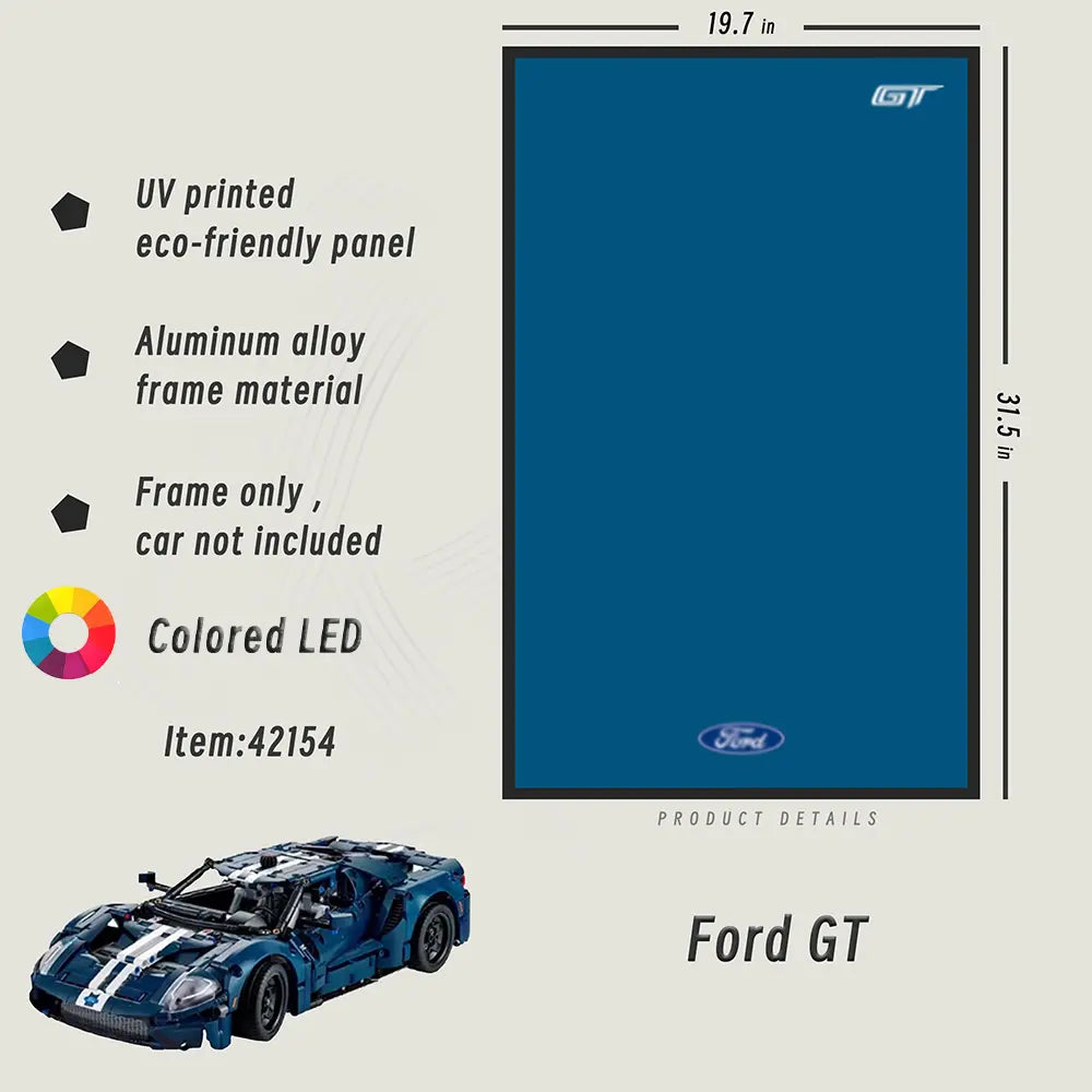 Lego Wall Mount Frame for LEGO® TECHNIC™ Ford GT 42154 - dia-dia-dia