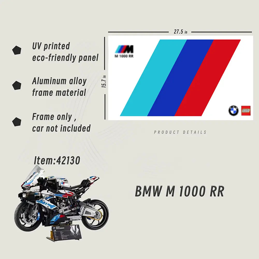 Lego Wall Mount Frame for LEGO® TECHNIC™ BMW M 1000 RR 42130 - dia-dia-dia