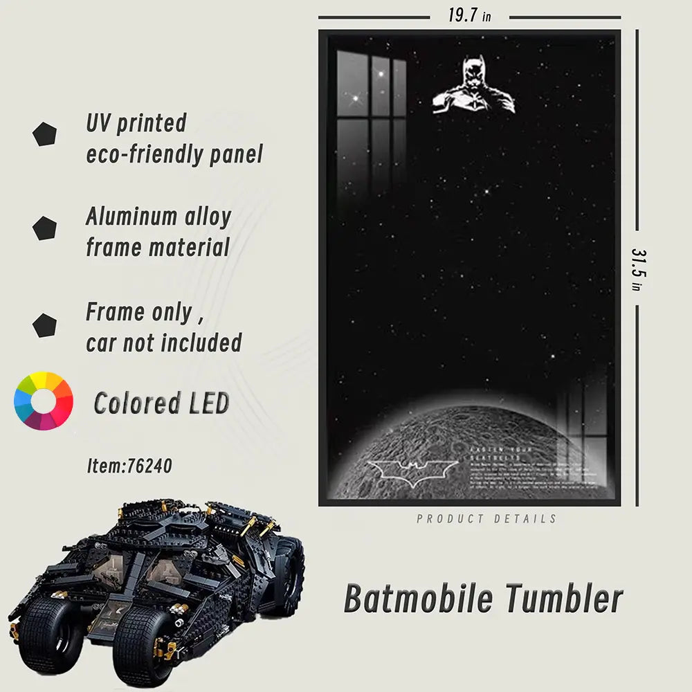 Lego Wall Mount Frame for LEGO® TECHNIC™  Batmobile Tumbler 76240 - dia-dia-dia