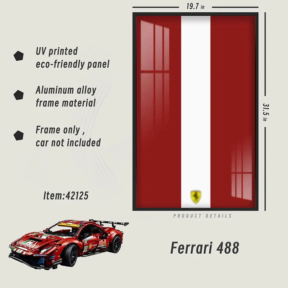 Lego Wall Mount Frame for LEGO® TECHNIC™ Ferrari 488 42125 - dia-dia-dia