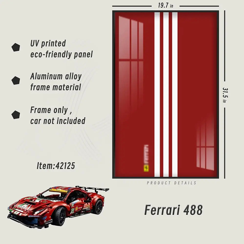 Lego Wall Mount Frame for LEGO® TECHNIC™ Ferrari 488 42125 - dia-dia-dia