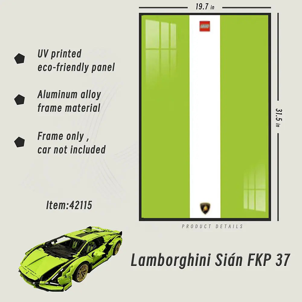 Lego Wall Mount Frame For LEGO® TECHNIC™ Lamborghini Sián FKP 37 42115 - dia-dia-dia