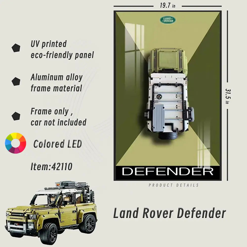 Auto-Wandmontagerahmen für LEGO® TECHNIC™ Land Rover Defender 42110