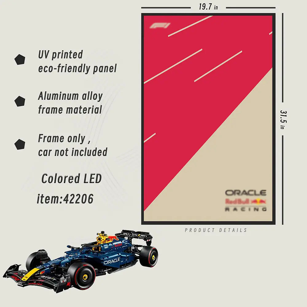 Lego Wall Mount Frame for Oracle Red Bull Racing RB20 F1 Car 42206 - dia-dia-dia