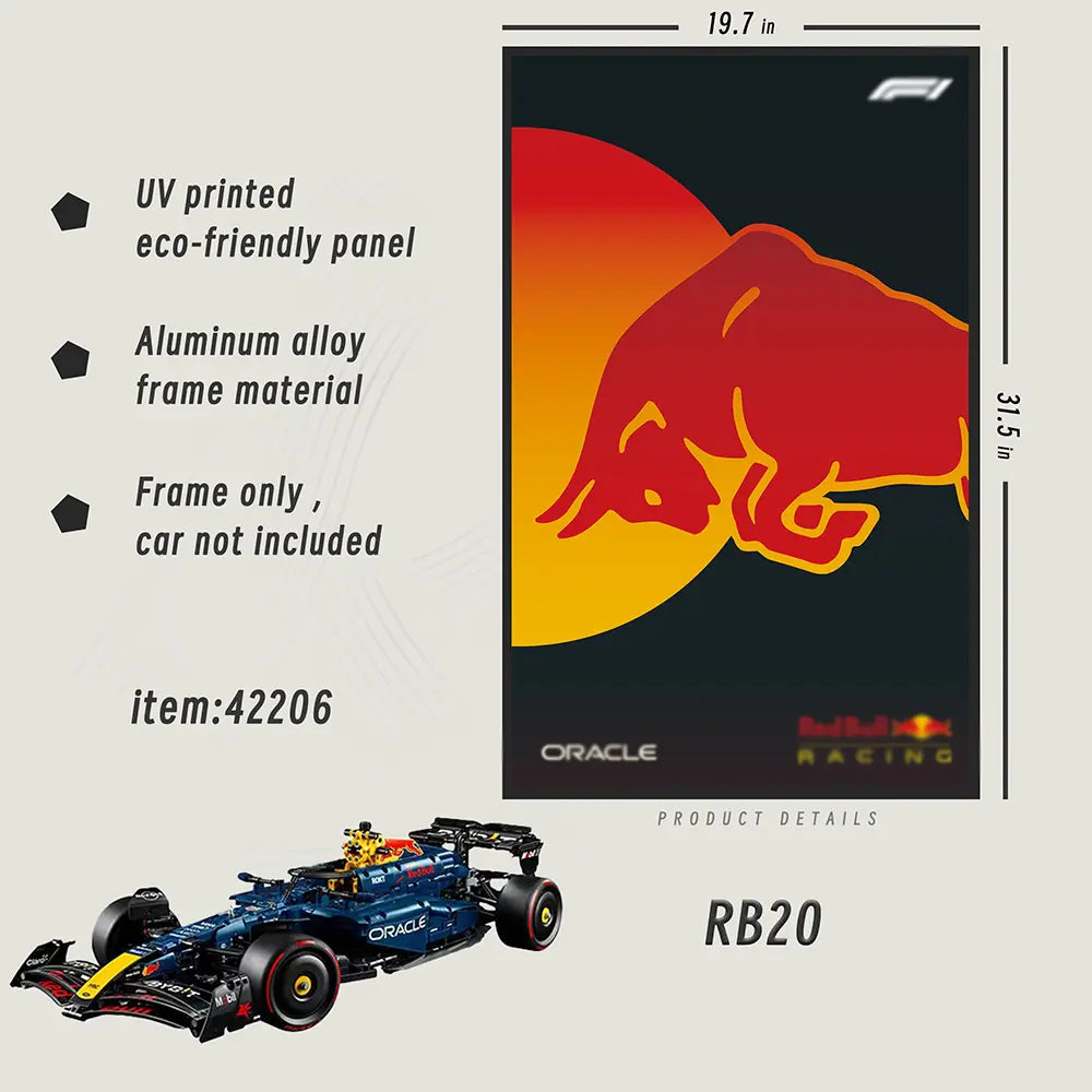 Lego Wall Mount Frame for Oracle Red Bull Racing RB20 F1 Car 42206 - dia-dia-dia
