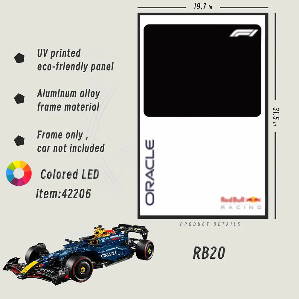 Lego Wall Mount Frame for Oracle Red Bull Racing RB20 F1 Car 42206 - dia-dia-dia