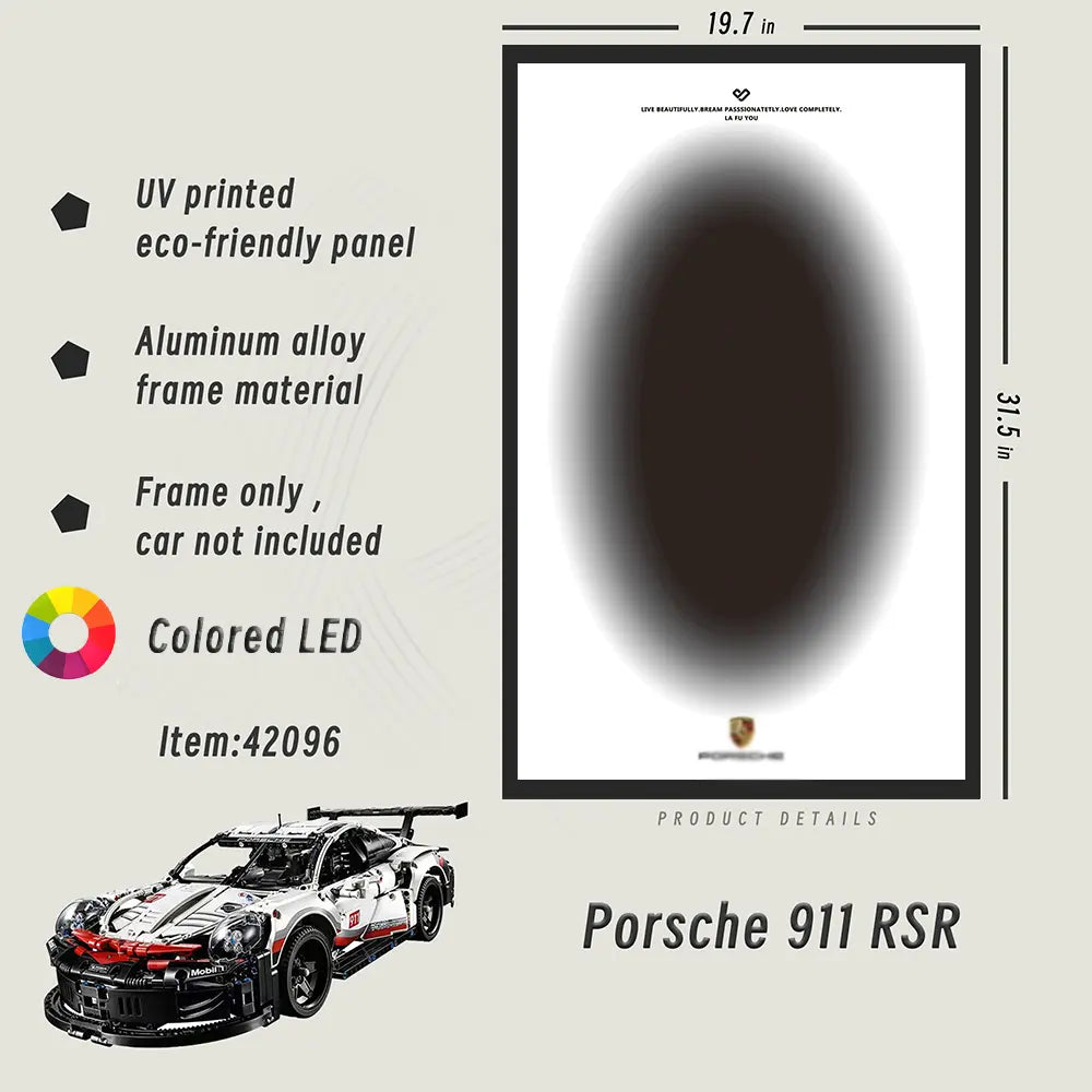 Auto-Wandhalterung für LEGO® TECHNIC™ Porsche 911 RSR (42096）