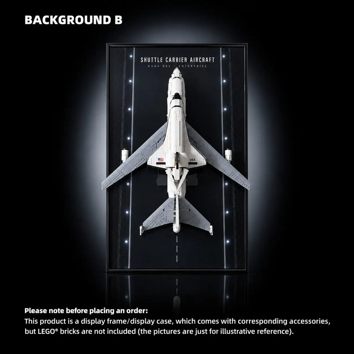 Wall Display Frame for LEGO® Icons Shuttle Carrier Aircraft (10360)