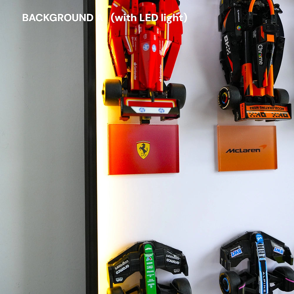 Wall Display Frame for LEGO® 12 x F1 Speed Champions F1 Cars vertical