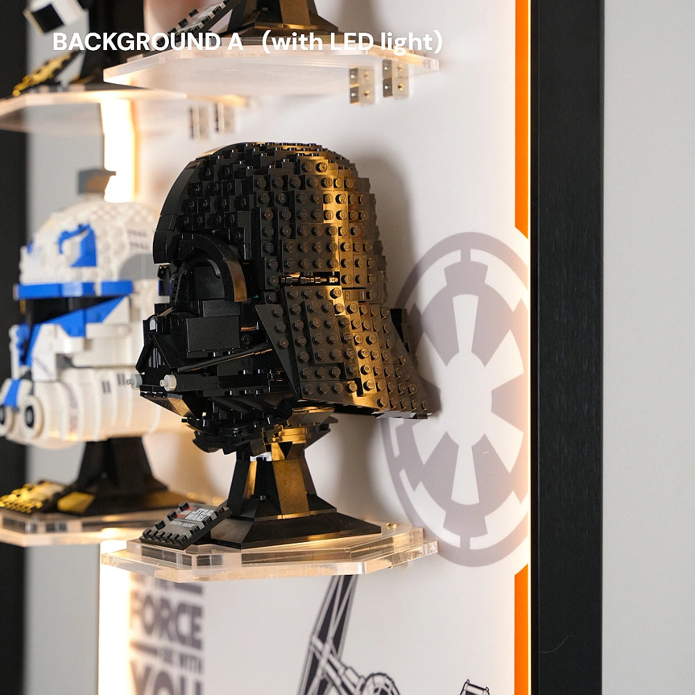 Vertical Wall Display Frame for LEGO® Star Wars™ Helmets (75327＆75328＆75349＆75304)