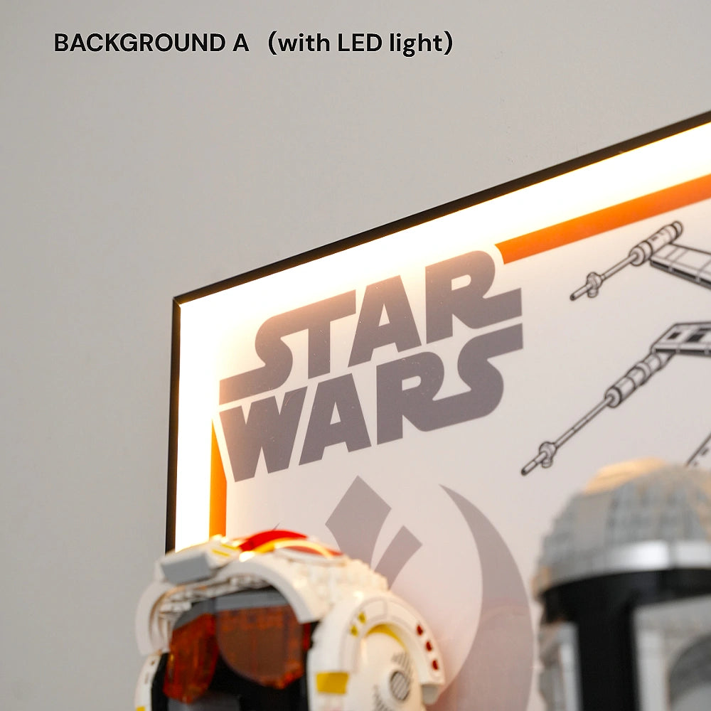 Vertical Wall Display Frame for LEGO® Star Wars™ Helmets (75327＆75328＆75349＆75304)