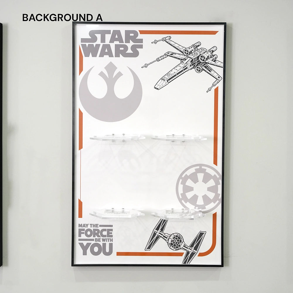 Vertical Wall Display Frame for LEGO® Star Wars™ Helmets (75327＆75328＆75349＆75304)
