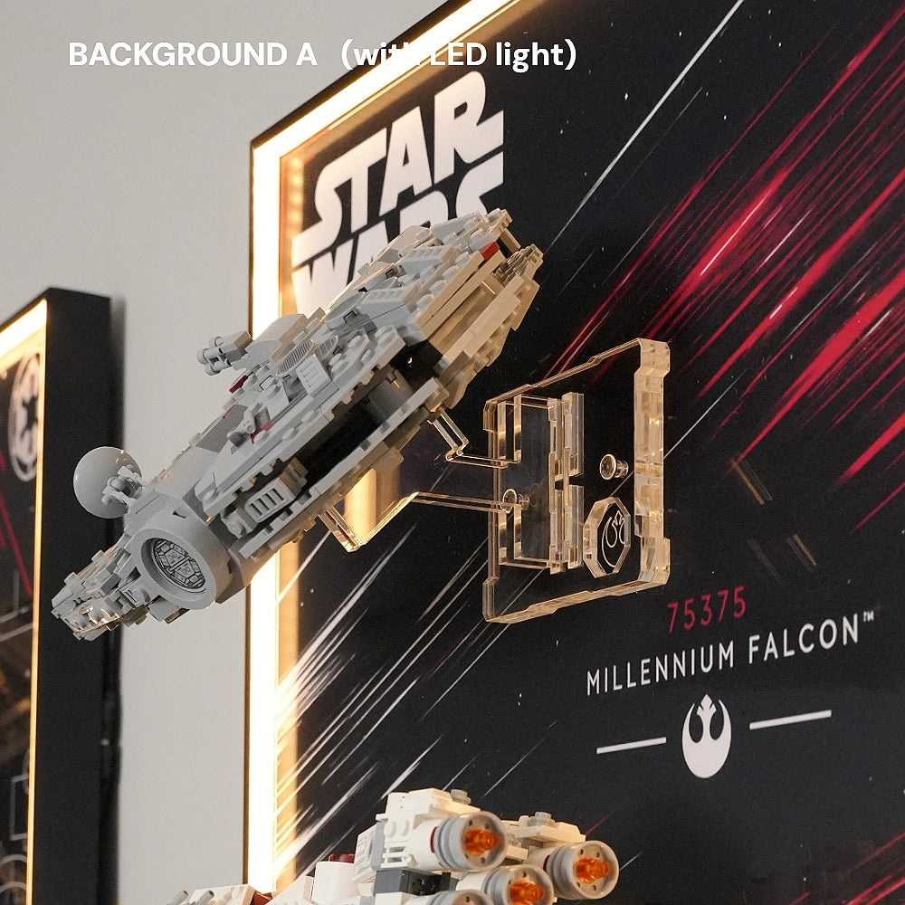 Wall Display Frame for LEGO® Star Wars™ Millennium Falcon™ ＆ Tantive IV™ ＆ Invisible Hand™ (75375＆75376＆75377)