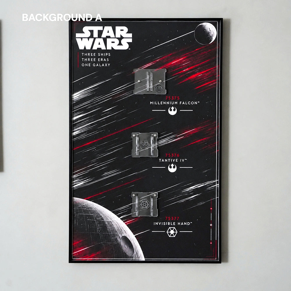 Wall Display Frame for LEGO® Star Wars™ Millennium Falcon™ ＆ Tantive IV™ ＆ Invisible Hand™ (75375＆75376＆75377)