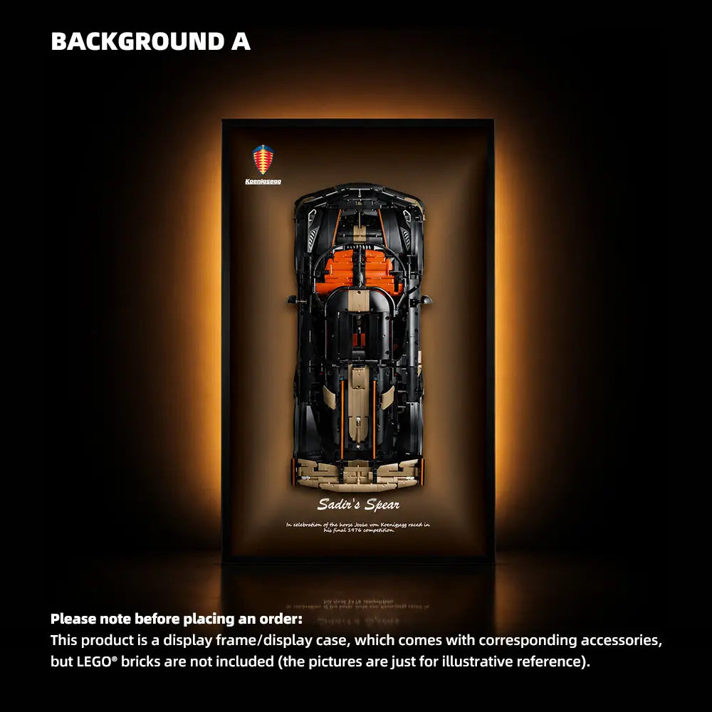 Wall Display Frame for LEGO® Technic™ Koenigsegg Sadair's Spear Megaca (42232)