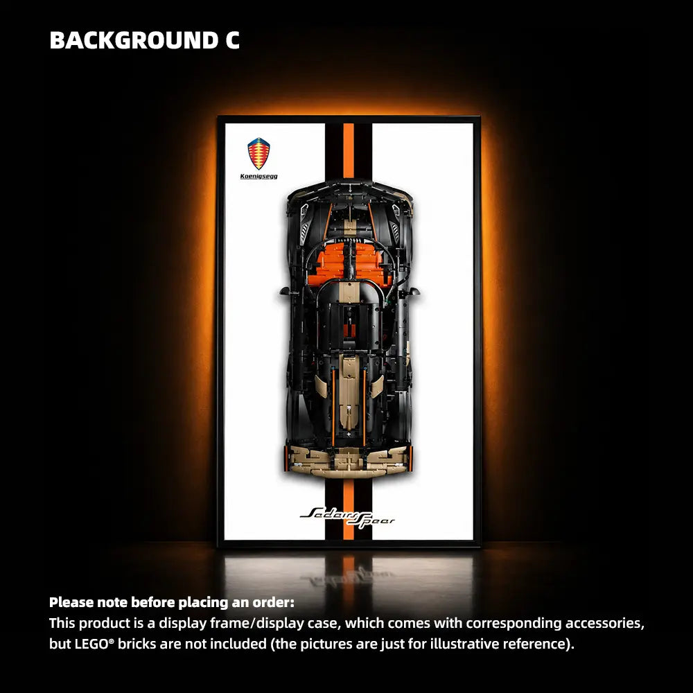 Wall Display Frame for LEGO® Technic™ Koenigsegg Sadair's Spear Megaca (42232)