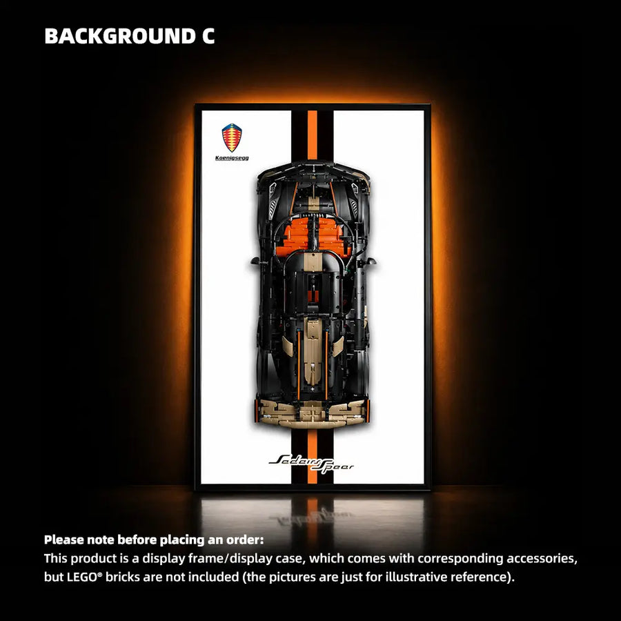 Wall Display Frame for LEGO® Technic™ Koenigsegg Sadair's Spear Megaca (42232)