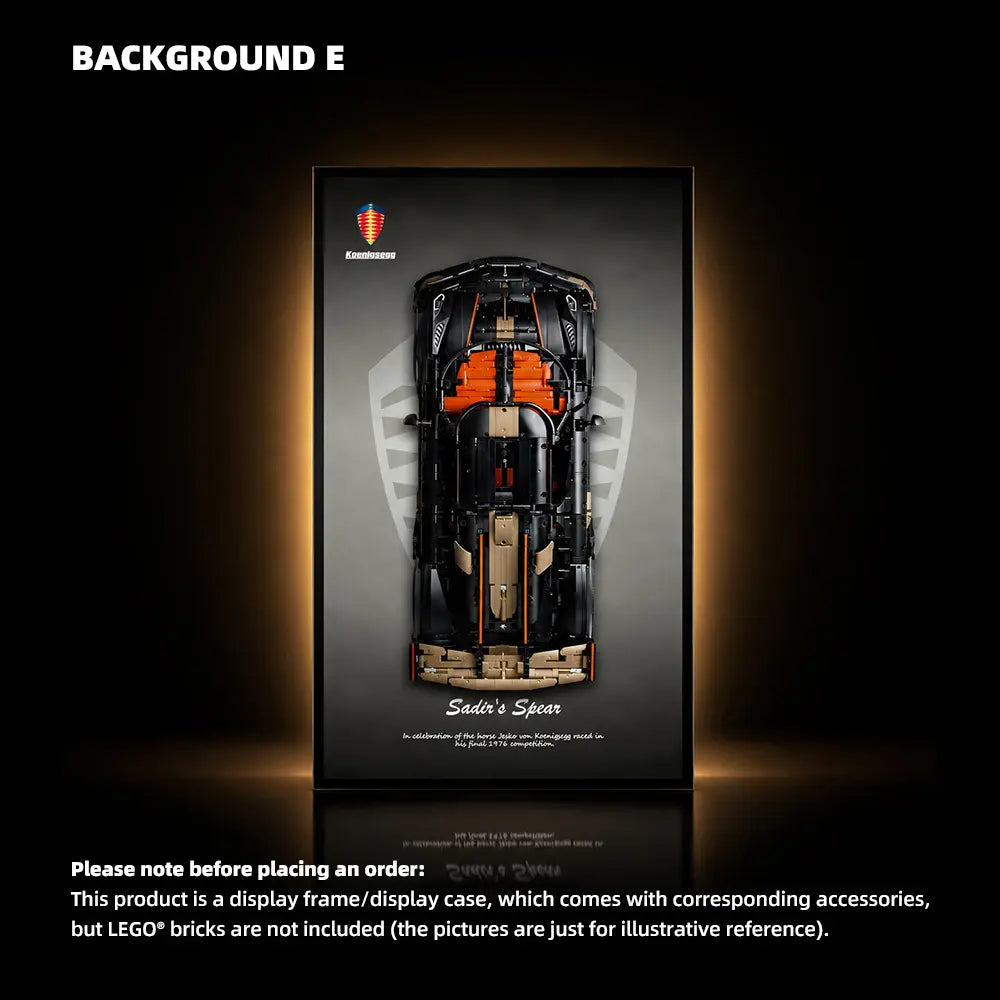 Wall Display Frame for LEGO® Technic™ Koenigsegg Sadair's Spear Megaca (42232)