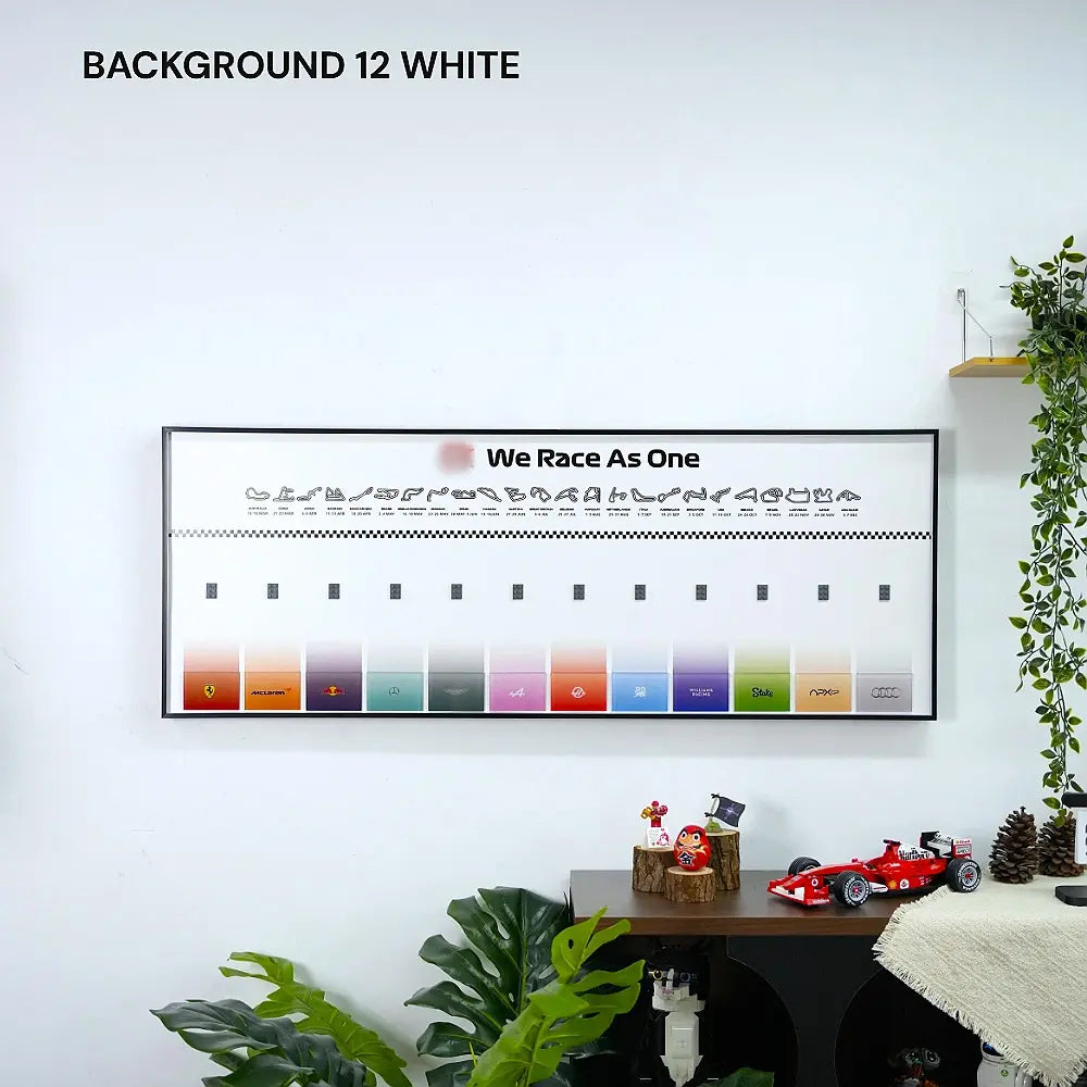 Wall Display Frame for LEGO® 12 x F1 Speed Champions F1 Cars